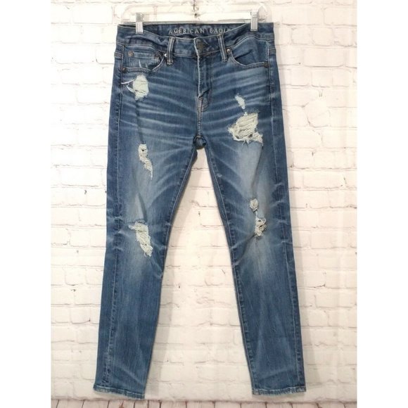 American Eagle Skinny Air flex+ Men’s Jean Size 30x30 Distressed - Picture 2 of 6